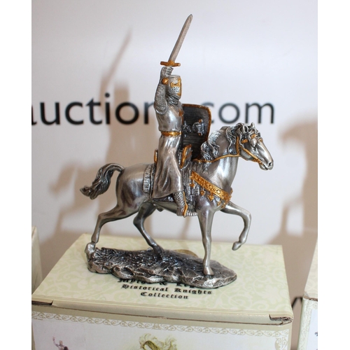 57 - Handmade-Hand Painted Four Boxed The Canterbury Tales By Geoffrey Chaucer Inc 7735 King On Horseback... 