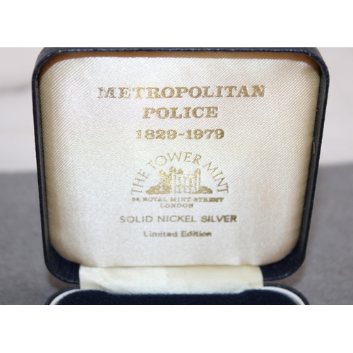 60 - Two Metropolitan Police 1829-1979 150th Anniversary Medallion The Tower Mint Limited Edition One Is ... 
