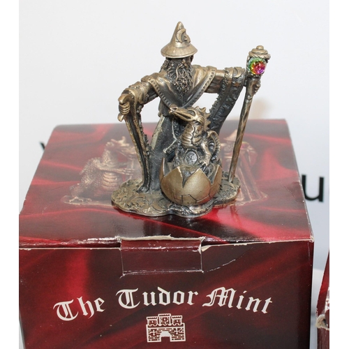 61 - Five Boxed The Tudor Mint Myth And Magic Inc-3014 Crystal Queen/Dark Secrets 6219 Vigil Of Skeleton/... 