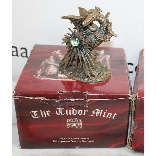 62 - Five Boxed The Tudor Mint Myth And Magic Inc- 3032 Oriental Dragon/3072 Sleep/Dragon/3062 Castle In ... 