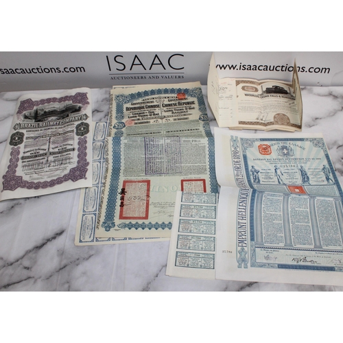 106 - Mixed Collection of Old Share Certificates and Bond Documents