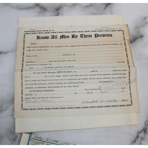 106 - Mixed Collection of Old Share Certificates and Bond Documents