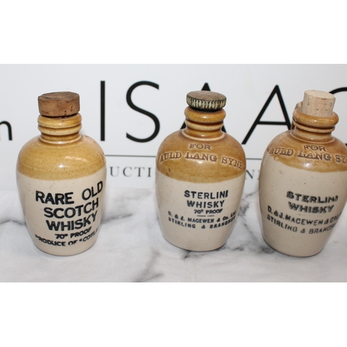 120 - Five Miniature Stonewear Bottles - Various Makers - Tallest 11cm