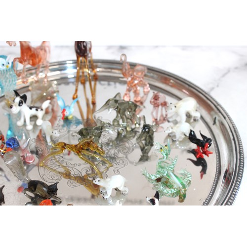 129 - A Collection Of Glass Ornamental Animals 
Tallest 16.5cm 
TRAY NOT INCLUDED
COLLECTION ONLY