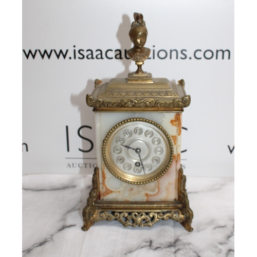 4 - Brass and Marble Mantel Clock with Two Keys - Untested
COLLECTION ONLY