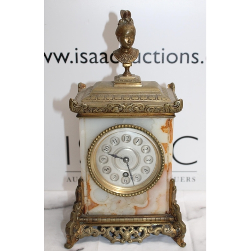 4 - Brass and Marble Mantel Clock with Two Keys - Untested
COLLECTION ONLY