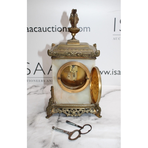 4 - Brass and Marble Mantel Clock with Two Keys - Untested
COLLECTION ONLY