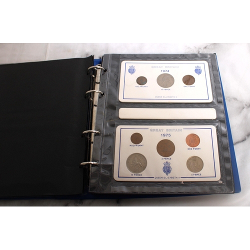 355 - 1968 - 1982 Queen Elizabeth II Coin Set (16 Sets) In Folder