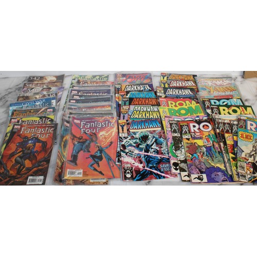 219 - A Quantity Of Marvel Comics Including Fantastic Four, Dark-hawk, Rom And Others