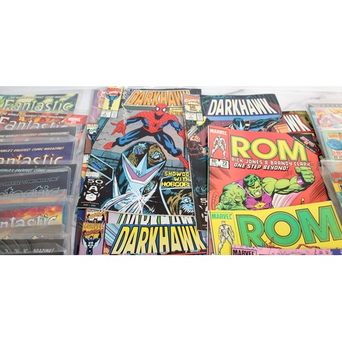 219 - A Quantity Of Marvel Comics Including Fantastic Four, Dark-hawk, Rom And Others