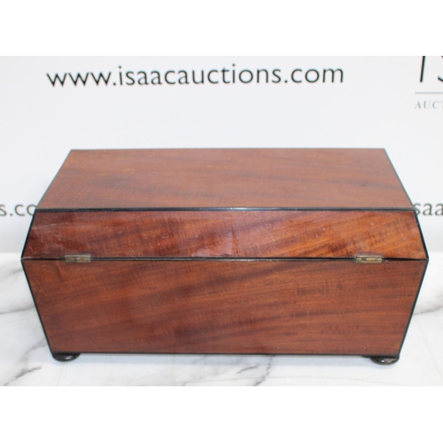151 - Antique Wooden Tea Caddy 37.5 x 18.5 x 17.5cm 
Any Damage Shown In Pictures