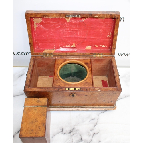 152 - Antique Wooden Tea Caddy 30.5 x 16.5 x 16cm
Any Damage Shown In Pictures