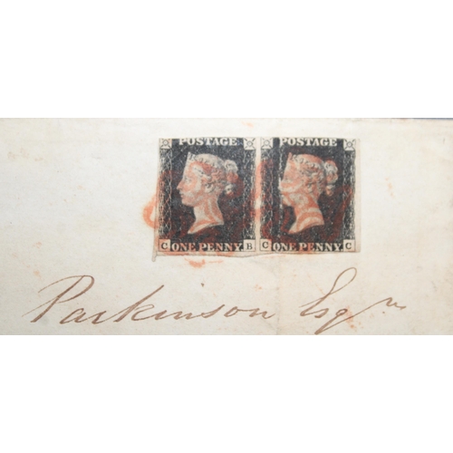 531 - Document/Letter Dated 1840 With Two Penny Black Stamps