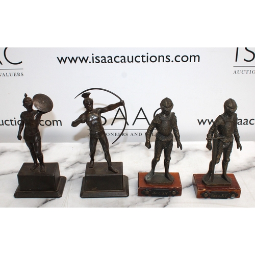 21 - 4 x Bronze Figurines Tallest 23cm