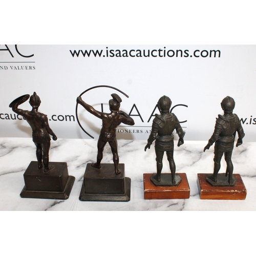 21 - 4 x Bronze Figurines Tallest 23cm