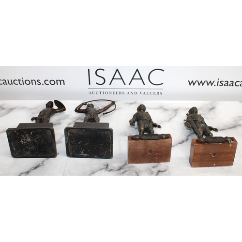 21 - 4 x Bronze Figurines Tallest 23cm