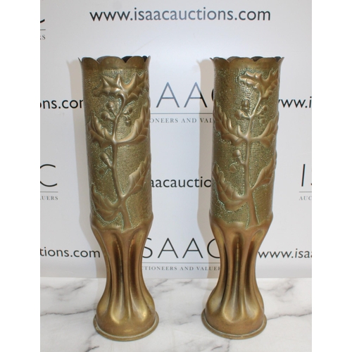 237 - 2 x Decorative Trench Art Tallest 49cm