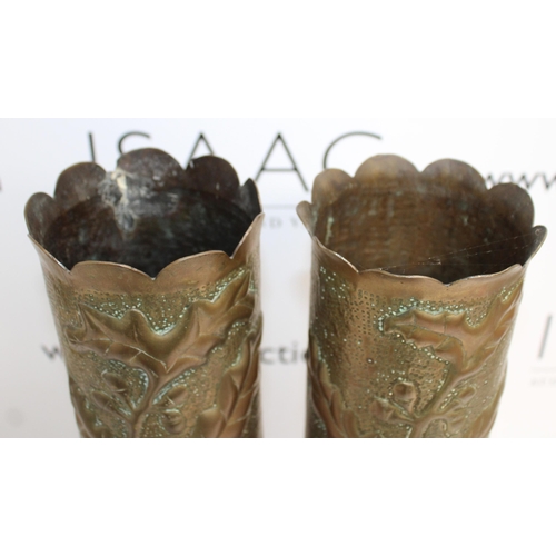 237 - 2 x Decorative Trench Art Tallest 49cm