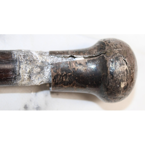 158 - Four Sticks/Riding Stick Fiboflex Made In England Three With Silver Hallmarks Damage As Shown 
Longe... 