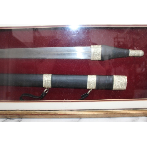 164 - Framed Ceremonial Samurai Sword -  81 x 35.5cm
COLLECTION ONLY