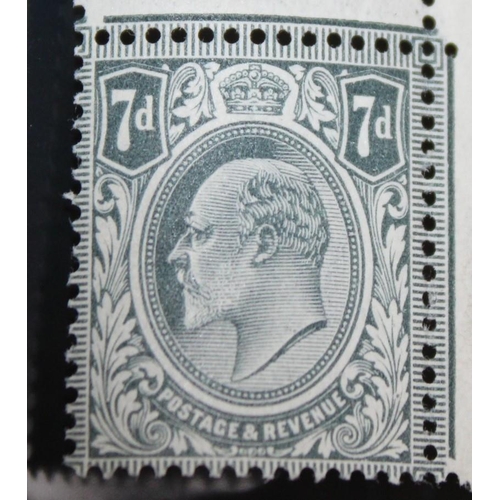 551 - Great Britain 1902-10, De La Rue, 7d deep Grey/Black. Unmounted Mint. SG 249a.