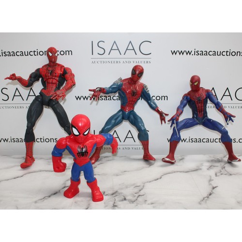 891 - Four Collectable Spiderman Tallest 46cm Inc-Marvel/Hasbro