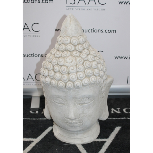 199 - Buddha Head Stonewear Stands 43cm Tall - Collection Only