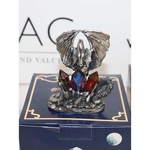 5 x Boxed Myth And Magic By The Tudor Mint Sculptures Including 3112 ...
