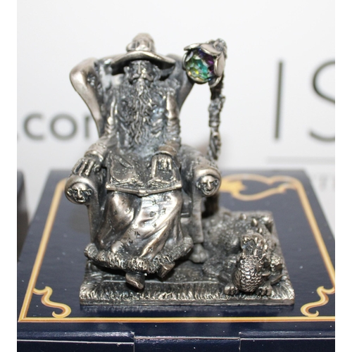 4 x Boxed Myth And Magic By The Tudor Mint Sculptures Including