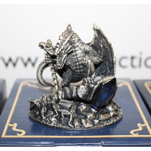 4 x Boxed Myth And Magic By The Tudor Mint Sculptures Including