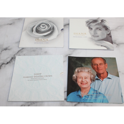 529 - 2007 Diamond Wedding Crown Queen Elizabeth II And Prince Phillip And DIANA Princess Of Wales Memoria... 