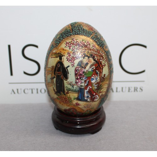 12 - Vintage Royal Satsuma Ceramic Egg-Hand Painted With Stand Height On Stand-15cm
COLLECTION ONLY