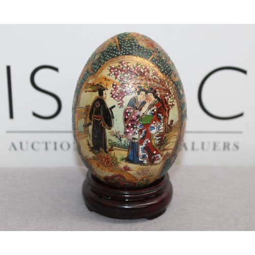 12 - Vintage Royal Satsuma Ceramic Egg-Hand Painted With Stand Height On Stand-15cm
COLLECTION ONLY