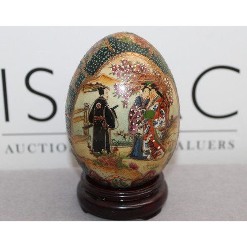 12 - Vintage Royal Satsuma Ceramic Egg-Hand Painted With Stand Height On Stand-15cm
COLLECTION ONLY