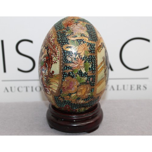 12 - Vintage Royal Satsuma Ceramic Egg-Hand Painted With Stand Height On Stand-15cm
COLLECTION ONLY