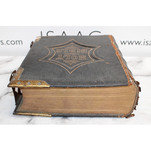 234 - Leather Bound & Gold Gilded Paper Edge Holy Bible