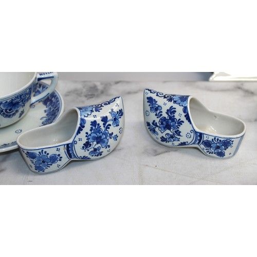 69 - Selection Of Royal Delft Items Inc- Cup & Saucers/Clogs/Jug/Vase
COLLECTION ONLY