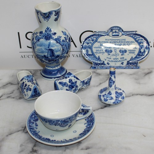 69 - Selection Of Royal Delft Items Inc- Cup & Saucers/Clogs/Jug/Vase
COLLECTION ONLY