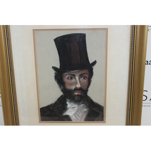 239 - Framed Chalk Painting Of Gentleman In Top Hat By O' Reilly 71cm x 59cm
COLLECTION ONLY