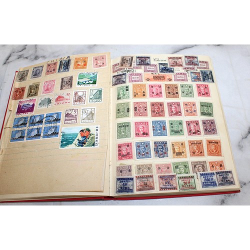 345 - 3 x Collection Of Stamps In Albums Franked/Unfranked