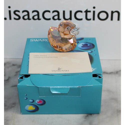 77 - Boxed Swarovski Happy Chloe Light Peach Happy Ducks Necklace Is Broken But In Box