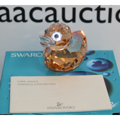 77 - Boxed Swarovski Happy Chloe Light Peach Happy Ducks Necklace Is Broken But In Box