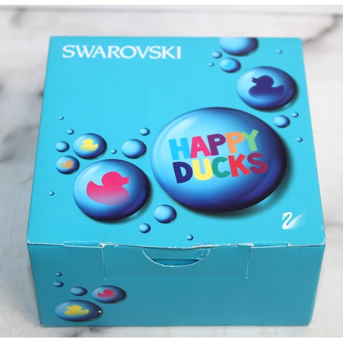 79 - Boxed Swarovski Happy Duck DJ Version With Headphones And Record Pedestal