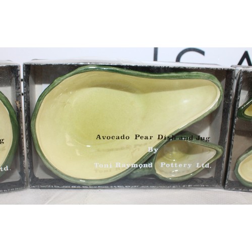 44 - 4 x Boxed Avocado Pear Dish And Jug By Toni Raymond Pottery Ltd
COLLECTION ONLY...