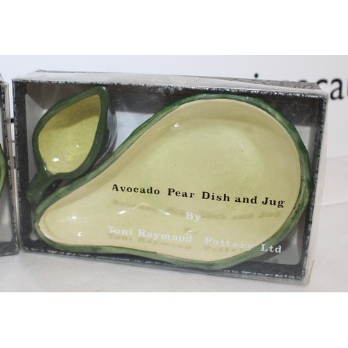 44 - 4 x Boxed Avocado Pear Dish And Jug By Toni Raymond Pottery Ltd
COLLECTION ONLY...