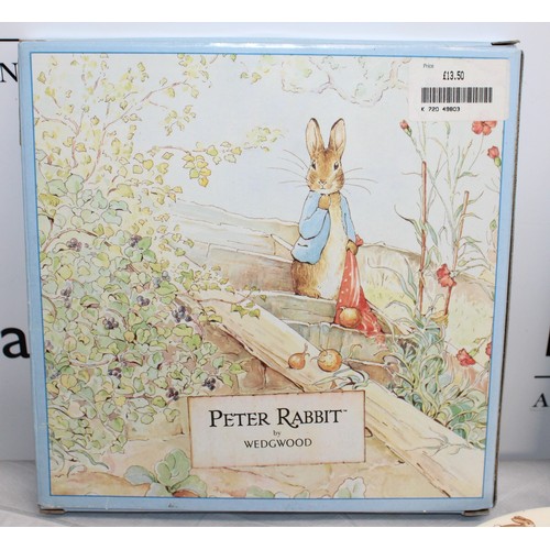 85 - Boxed & Unboxed Peter Rabbit Items Inc- Boxed Wedgwood Christmas Plate 1998/Boxed Wedgwood Christeni... 