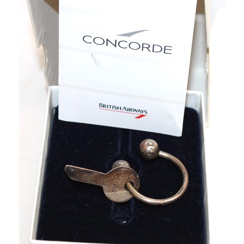 87 - Collectable Mixed Concorde Items Inc- Ticket/Paper Bags/Sets/Pens/Boxed Silver Hallmarked Keyring/ B... 