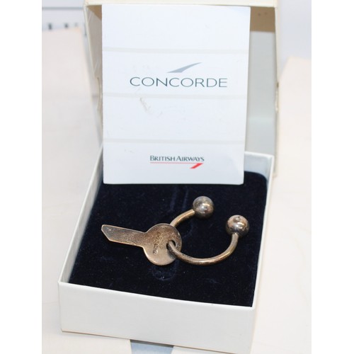 87 - Collectable Mixed Concorde Items Inc- Ticket/Paper Bags/Sets/Pens/Boxed Silver Hallmarked Keyring/ B... 