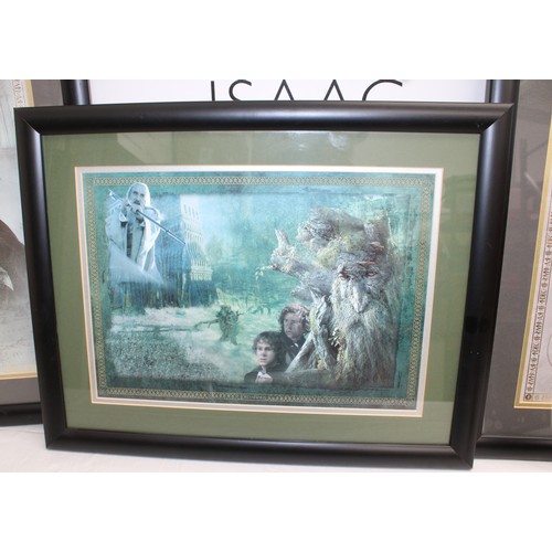 88 - 3 x Framed The Lord Of The Rings Pictures Gimli Of The Dwarf Realms Edition 0921Of 1000 Signature Ed... 