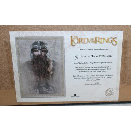 88 - 3 x Framed The Lord Of The Rings Pictures Gimli Of The Dwarf Realms Edition 0921Of 1000 Signature Ed... 